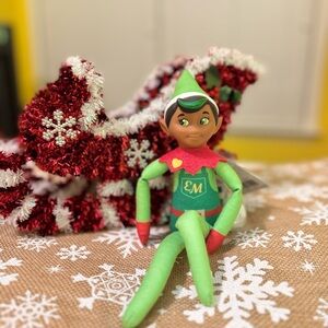 NWT The Elf on the Shelf Elf Mates Cobbler, Green Stripe with Earmuffs & Scarf